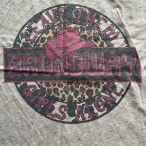 Leave them Broadway girls alone beige speckled tee tshirt